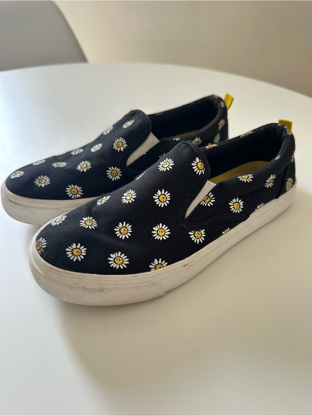 Old Navy Black Daisy Slip-On Sneakers for Kids